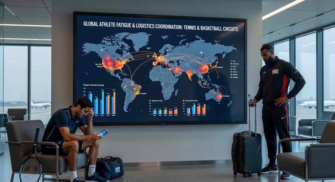 Chart illustrating basketball player stats affected by international travel and time zone changes