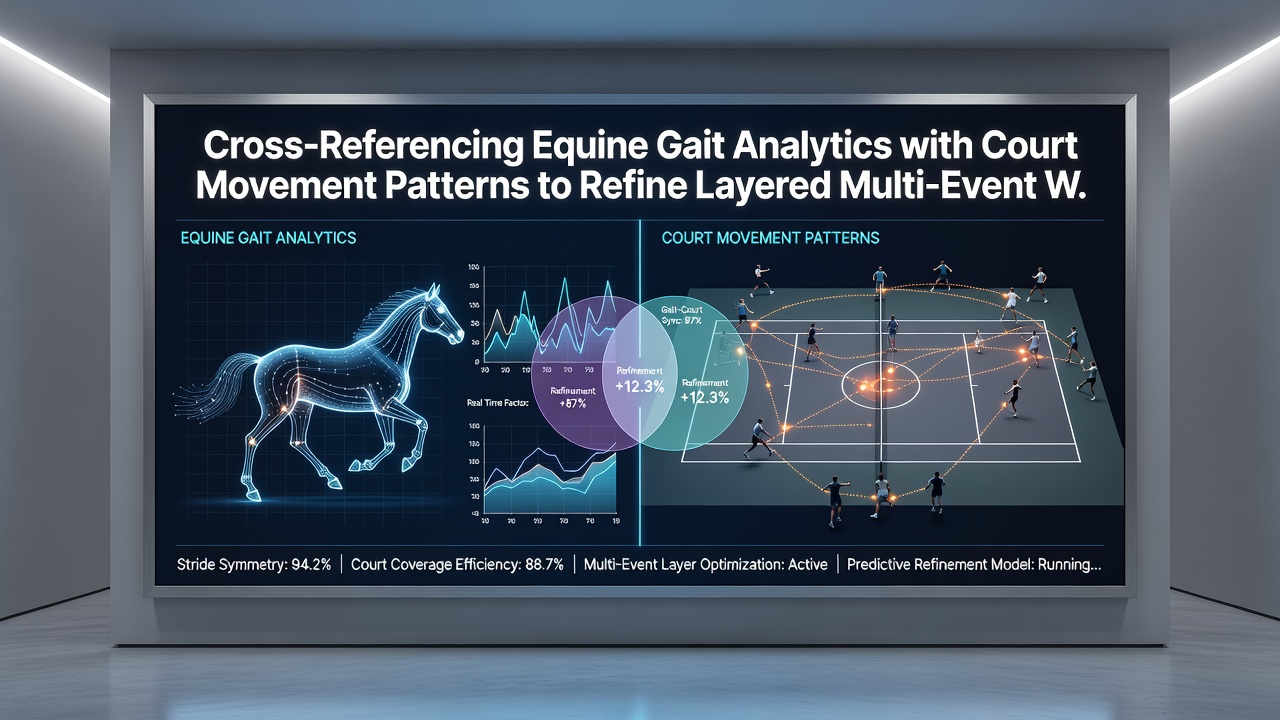 Side-by-side comparison of horse stride analysis graphs and basketball player tracking heatmaps used in betting model development