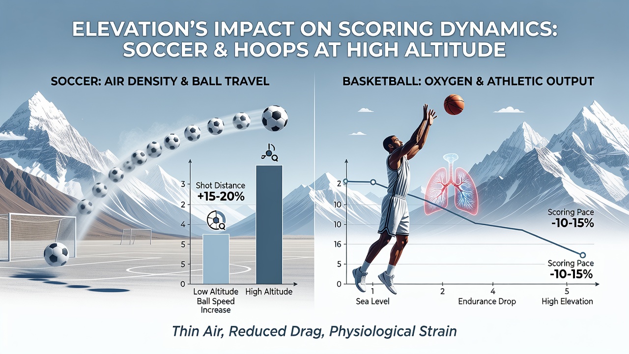 Basketball game at a high-altitude arena showing players adapting to reduced oxygen levels during intense play