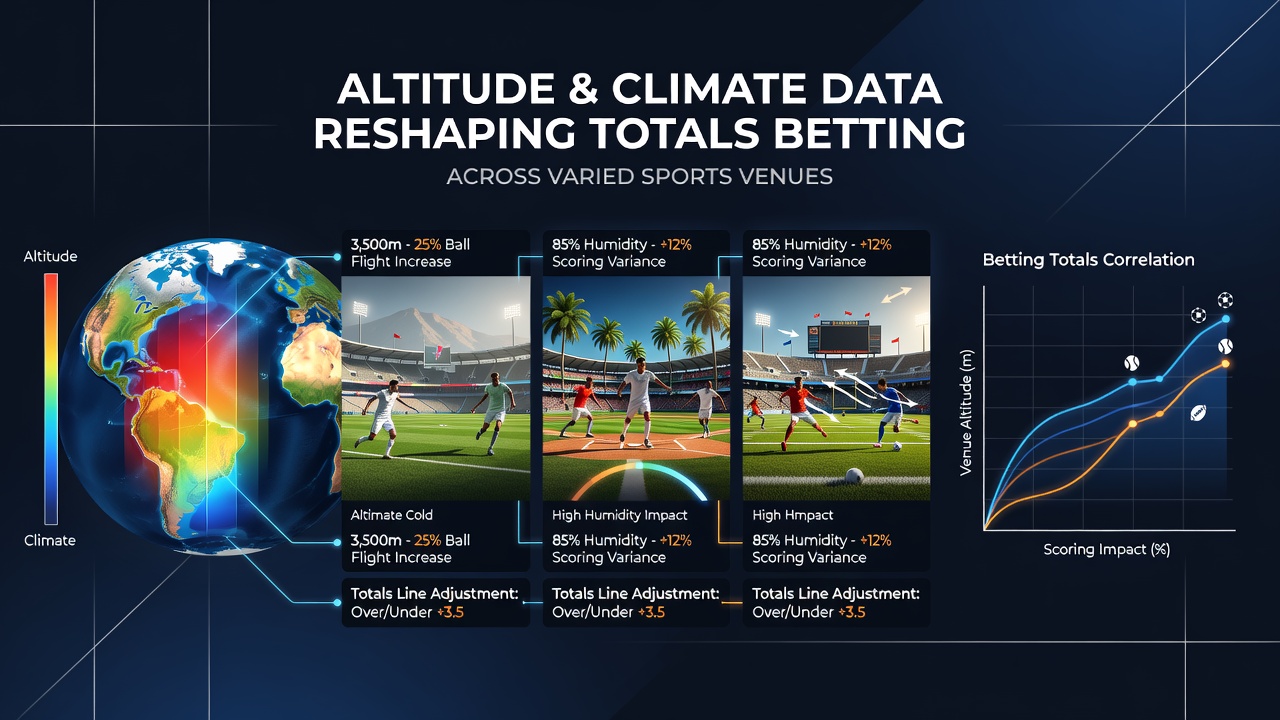High-altitude stadium view showing thin air effects on sports performance and betting lines