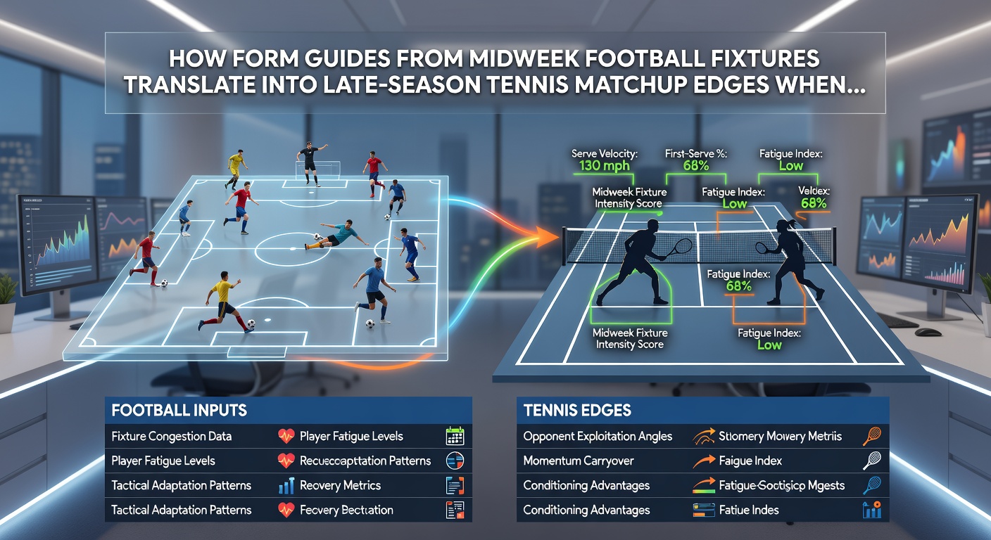 Chart showing statistical links between football recovery metrics and tennis player endurance in late-season events